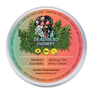 400MG THC Rainbow Sour Belts - Deadhead Chemist
